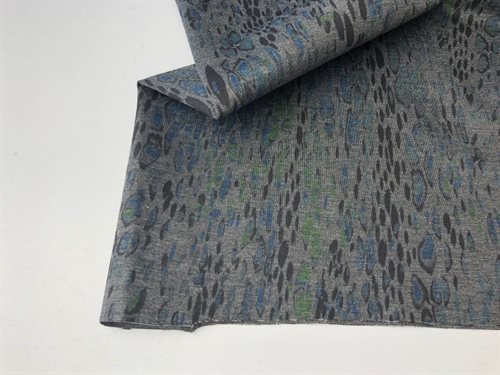 Vinterjersey - animal skin på mørk gråmeleret bund